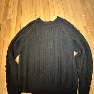 Men's Black Cable Knit Sweater